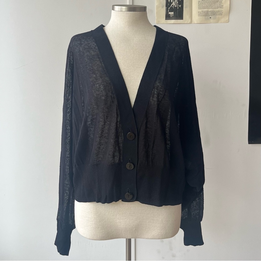 Black translucent cardigan